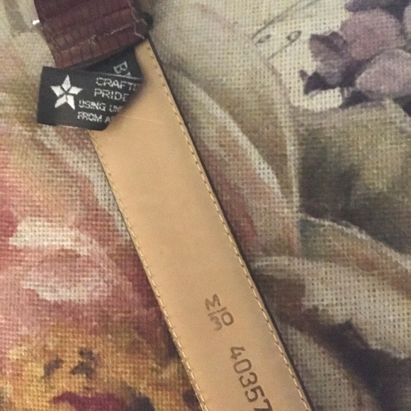 Brighton Leather Belt with Two Tone Metal buckle accents